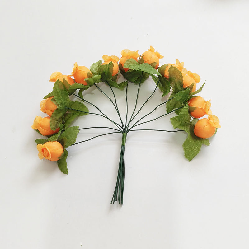 12-Stem Mini Pomegranate Flower Bunch, Delicate 1" Faux Blooms, Realistic Accent Stems for DIY Weddings, Boutonnieres, Home & Gift Decor