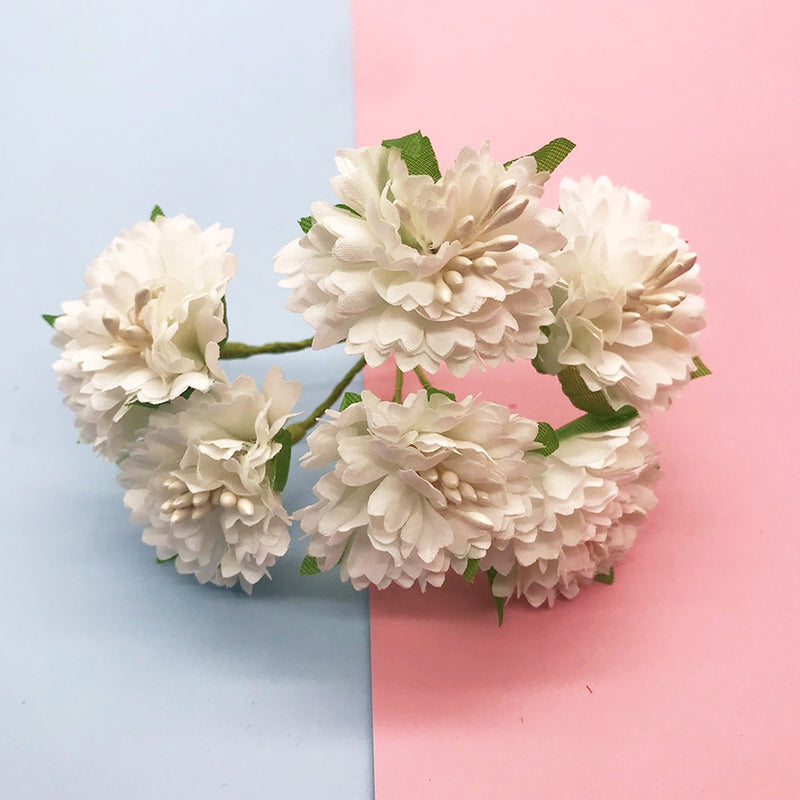 Mini Faux Carnation & Peony Bouquet, 4-Inch Realistic Flower Bunch for DIY Wedding Corsages, Boutonnieres, Wreaths & Craft Projects