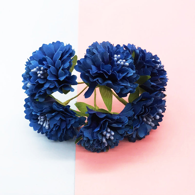 Mini Faux Carnation & Peony Bouquet, 4-Inch Realistic Flower Bunch for DIY Wedding Corsages, Boutonnieres, Wreaths & Craft Projects