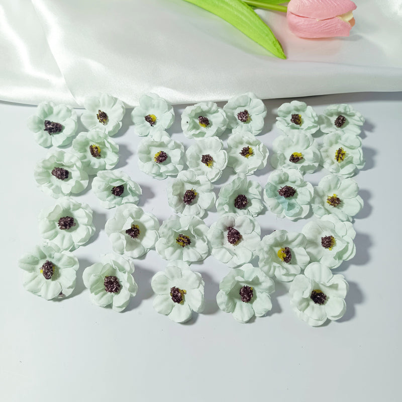 100pcs Mini Daisy Flower Heads, Bulk Faux Silk Daisies for DIY Wedding Crafts, Boutonnieres, Home Decor & Gift Embellishments, Dainty White