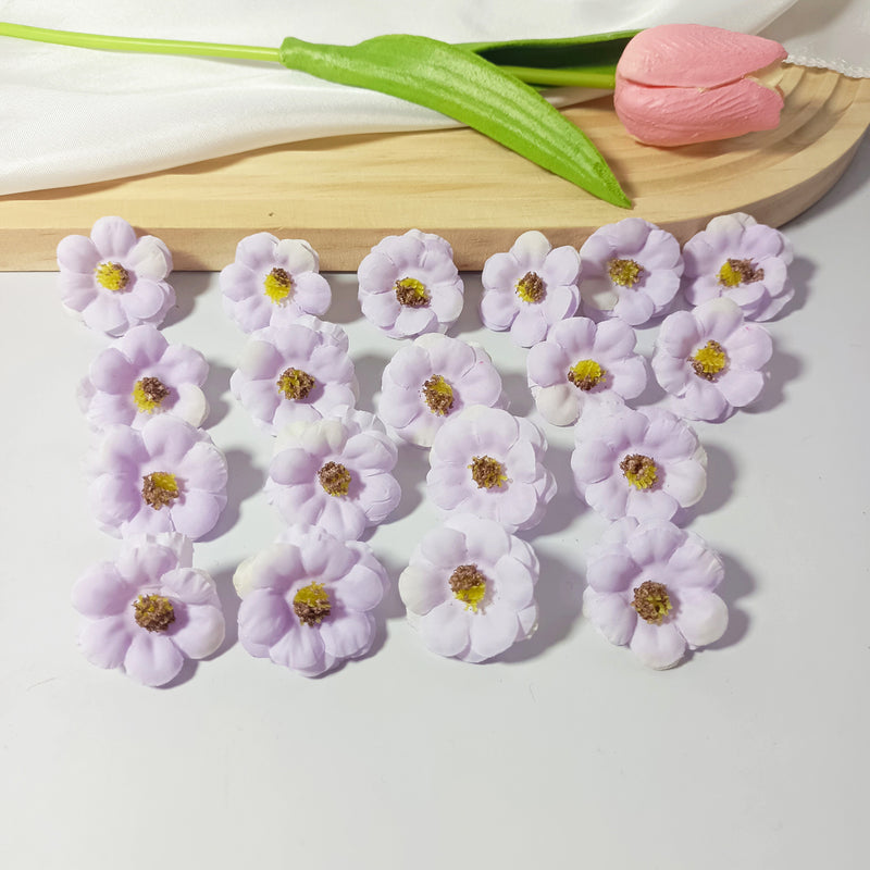 100pcs Mini Daisy Flower Heads, Bulk Faux Silk Daisies for DIY Wedding Crafts, Boutonnieres, Home Decor & Gift Embellishments, Dainty White