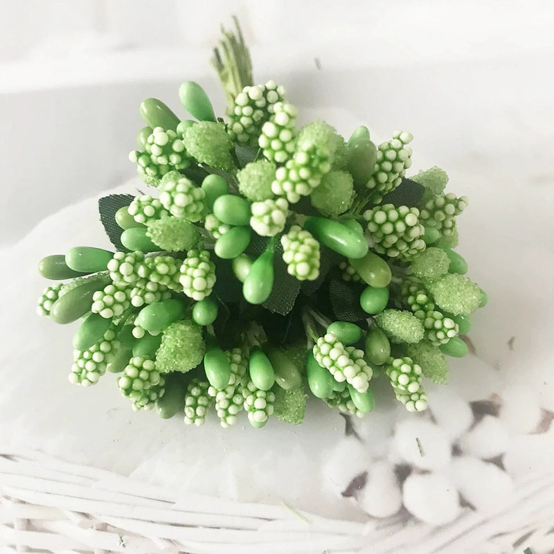 Realistic Mini Berry Picks, 12-Stem Bunch, 3.5" Artificial Stems for DIY Wedding Crafts, Wreath Making, Boutonnieres & Holiday Decor
