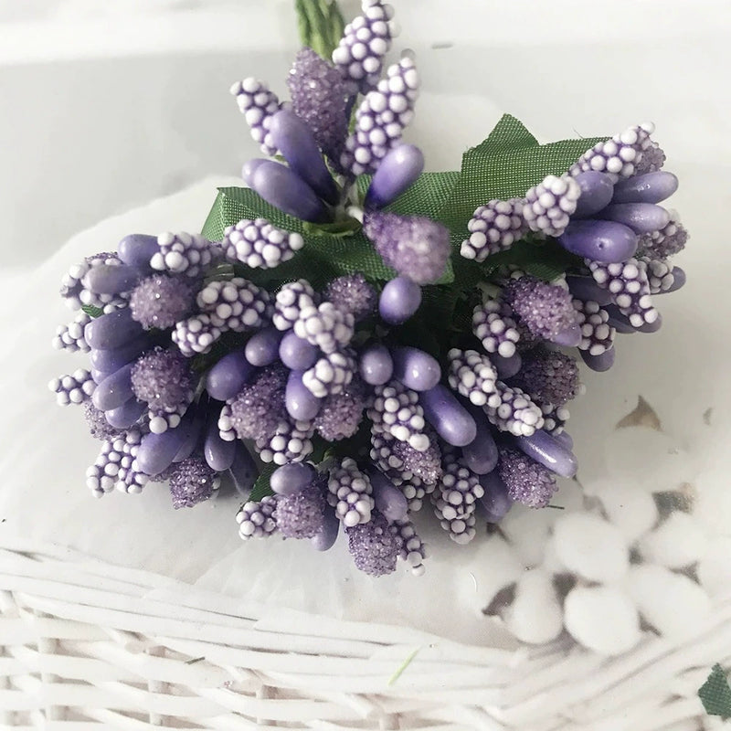 Realistic Mini Berry Picks, 12-Stem Bunch, 3.5" Artificial Stems for DIY Wedding Crafts, Wreath Making, Boutonnieres & Holiday Decor