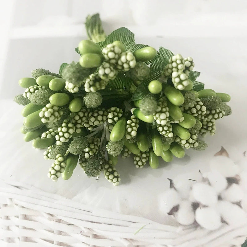 Realistic Mini Berry Picks, 12-Stem Bunch, 3.5" Artificial Stems for DIY Wedding Crafts, Wreath Making, Boutonnieres & Holiday Decor