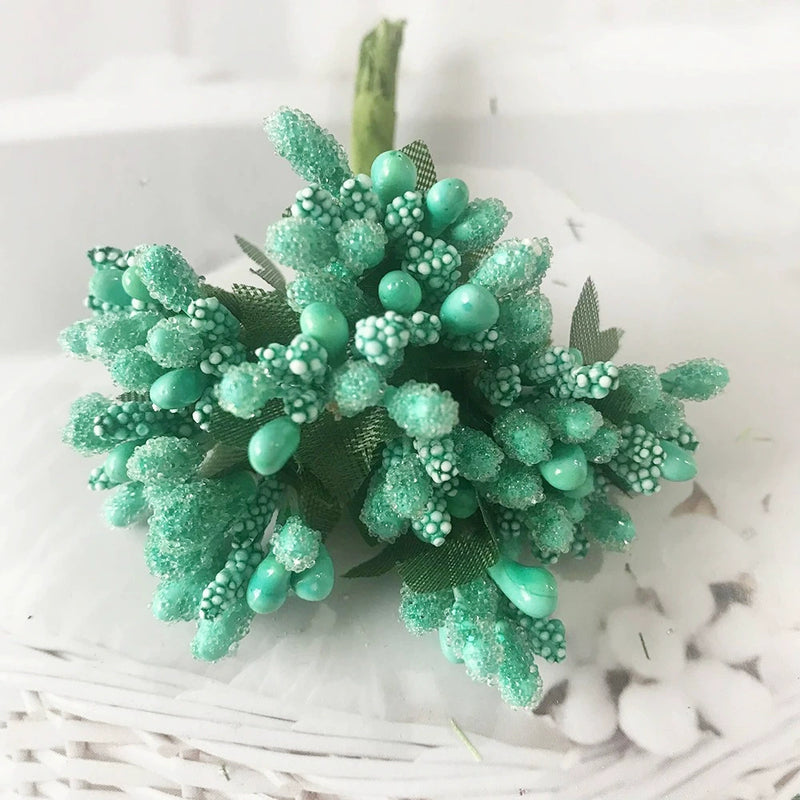 Realistic Mini Berry Picks, 12-Stem Bunch, 3.5" Artificial Stems for DIY Wedding Crafts, Wreath Making, Boutonnieres & Holiday Decor