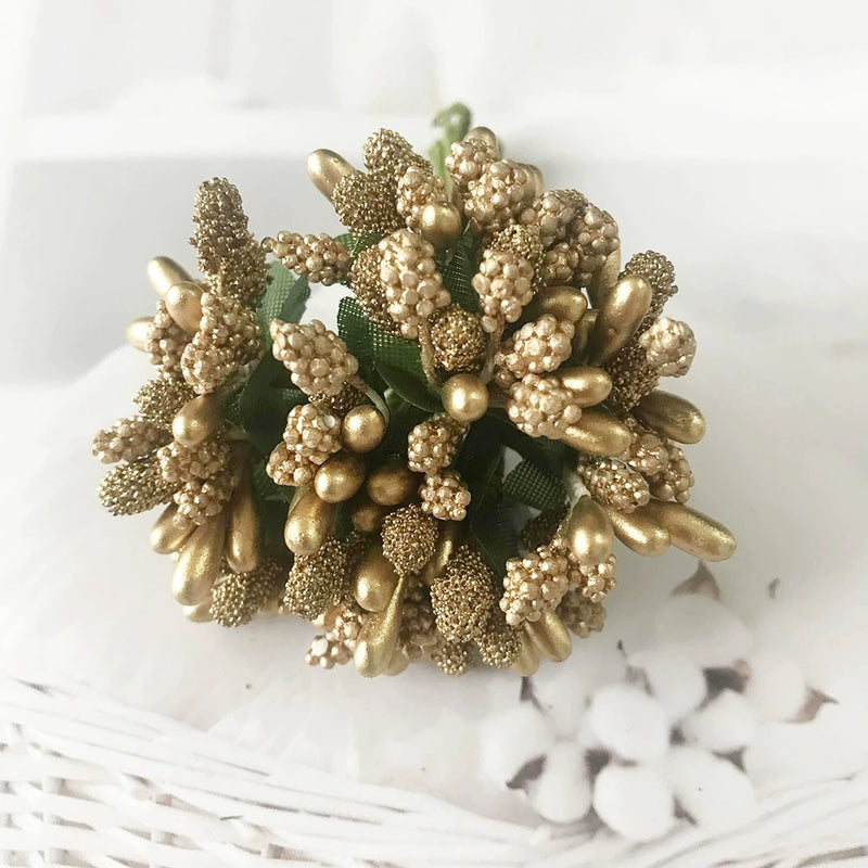 Realistic Mini Berry Picks, 12-Stem Bunch, 3.5" Artificial Stems for DIY Wedding Crafts, Wreath Making, Boutonnieres & Holiday Decor