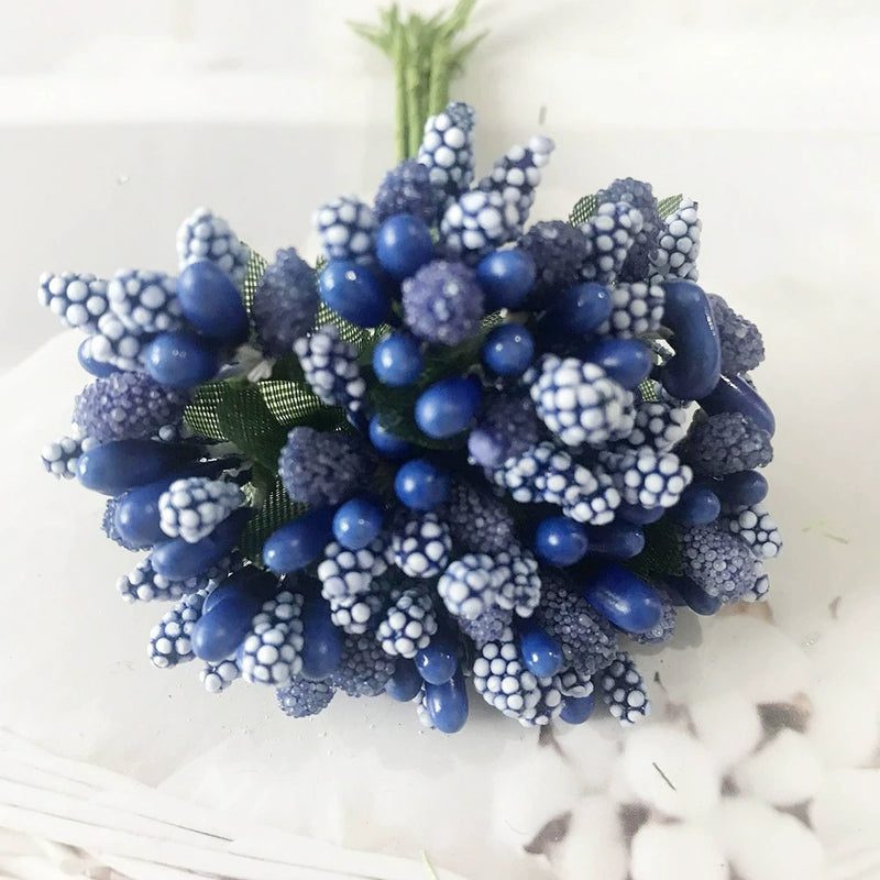 Realistic Mini Berry Picks, 12-Stem Bunch, 3.5" Artificial Stems for DIY Wedding Crafts, Wreath Making, Boutonnieres & Holiday Decor