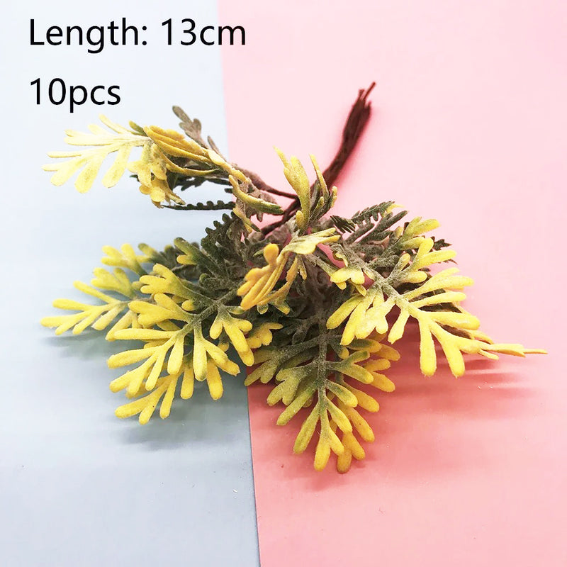 Faux Greenery Pick, 6" or 8" Realistic Plant Stem, Artificial Leaf Bunch for DIY Wedding Decor, Boutonnieres, Wreaths, Home Accents
