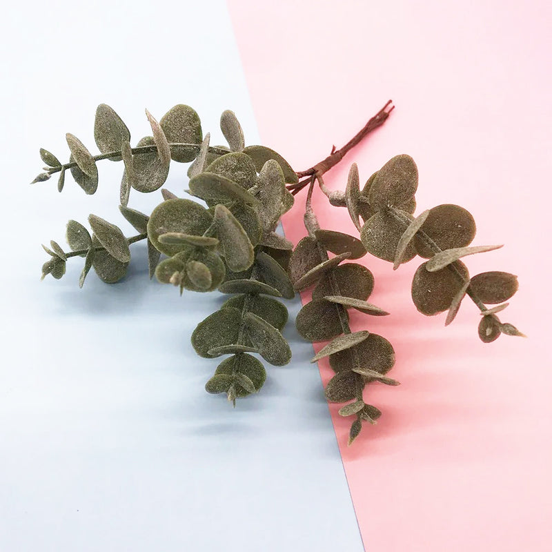 Faux Greenery Pick, 6" or 8" Realistic Plant Stem, Artificial Leaf Bunch for DIY Wedding Decor, Boutonnieres, Wreaths, Home Accents