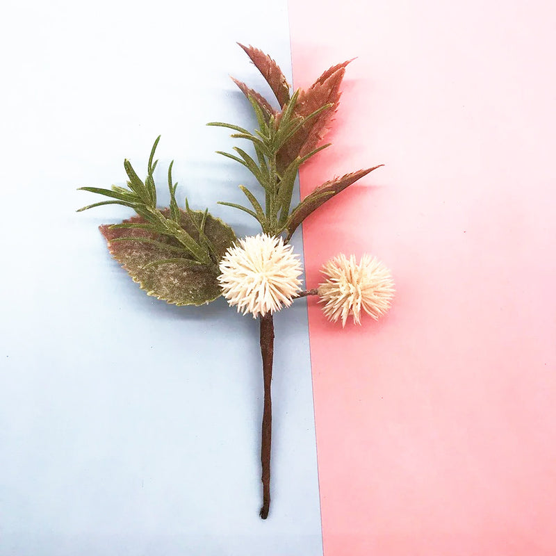 Faux Greenery Pick, 6" or 8" Realistic Plant Stem, Artificial Leaf Bunch for DIY Wedding Decor, Boutonnieres, Wreaths, Home Accents