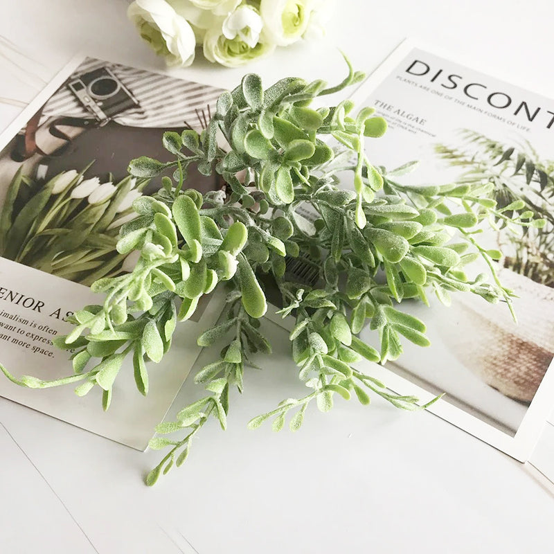 Faux Greenery Pick, 6" or 8" Realistic Plant Stem, Artificial Leaf Bunch for DIY Wedding Decor, Boutonnieres, Wreaths, Home Accents