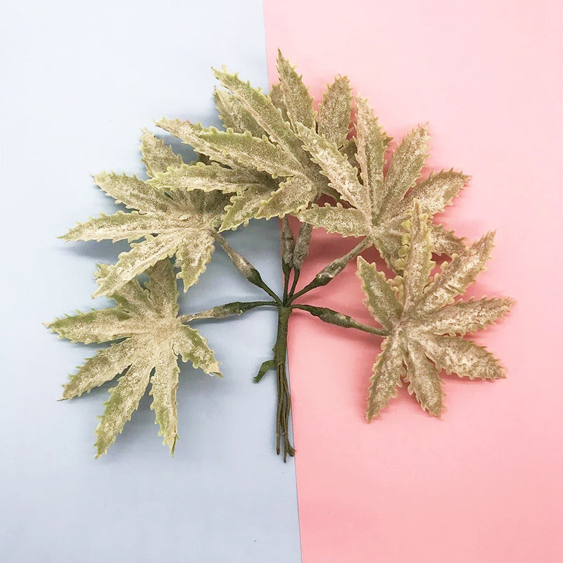 Faux Greenery Pick, 6" or 8" Realistic Plant Stem, Artificial Leaf Bunch for DIY Wedding Decor, Boutonnieres, Wreaths, Home Accents