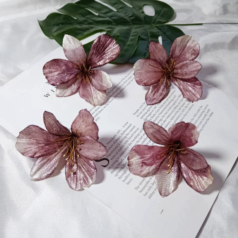 3" Faux Lily Flower Heads, Lifelike Silk Lilies for DIY Wedding Decor, Boutonnieres, Corsages, Wreaths & Home Crafting, Bulk