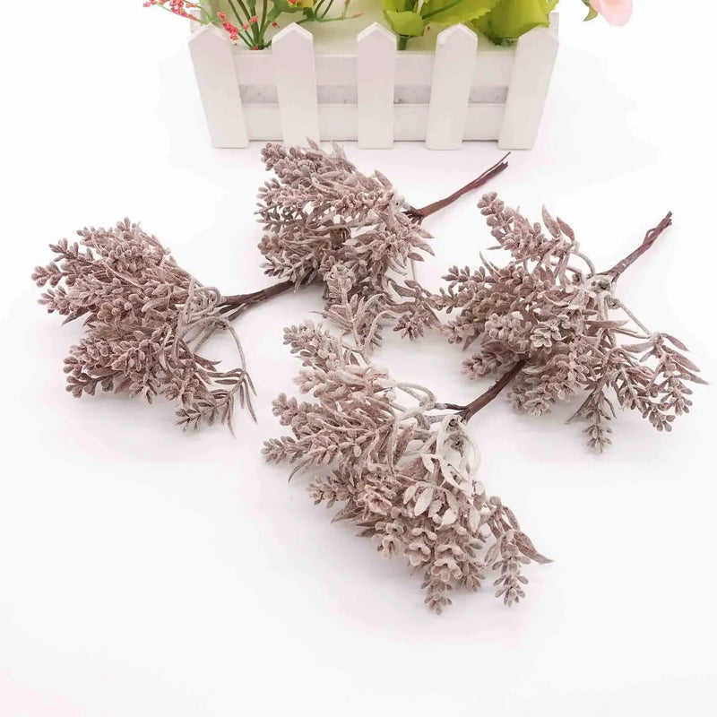 Flocked Lavender Spray, 5.5" Mini Faux Lavender Bunches, Realistic Purple Stems for DIY Wedding Corsages, Boutonnieres & Farmhouse Home Decor