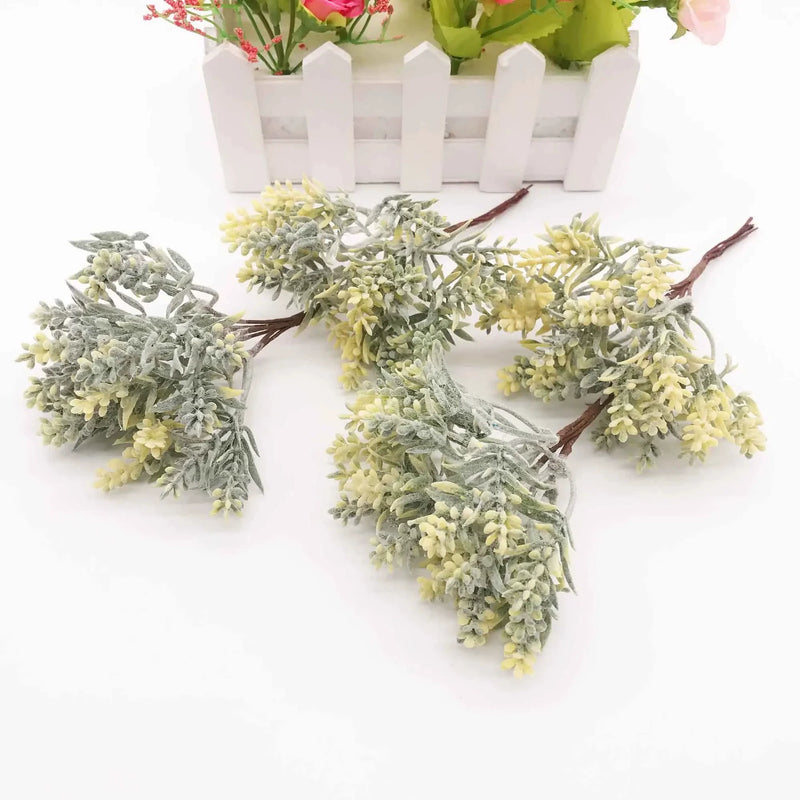 Flocked Lavender Spray, 5.5" Mini Faux Lavender Bunches, Realistic Purple Stems for DIY Wedding Corsages, Boutonnieres & Farmhouse Home Decor
