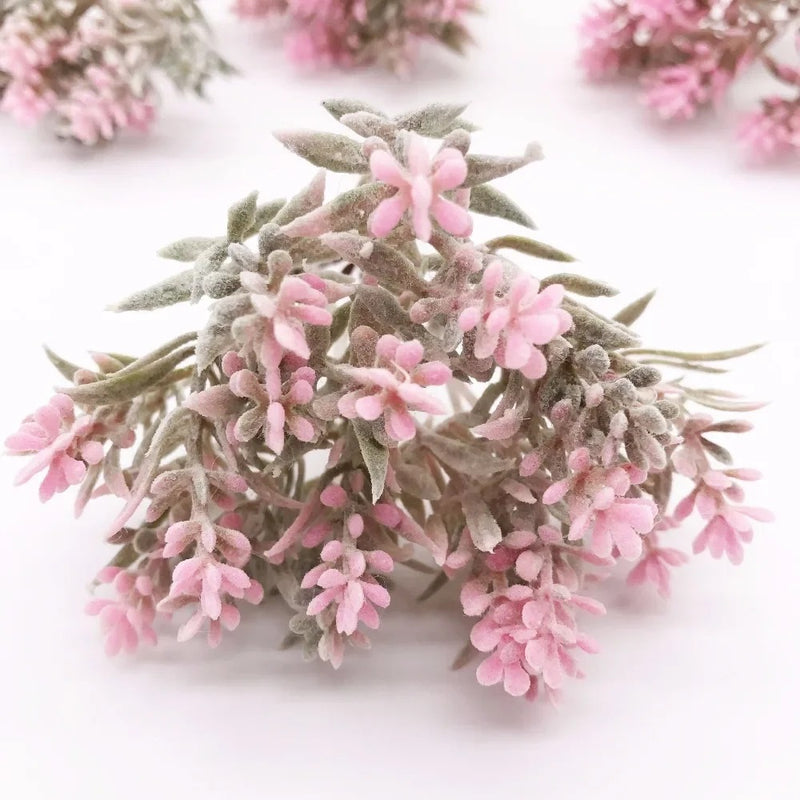 Flocked Lavender Spray, 5.5" Mini Faux Lavender Bunches, Realistic Purple Stems for DIY Wedding Corsages, Boutonnieres & Farmhouse Home Decor