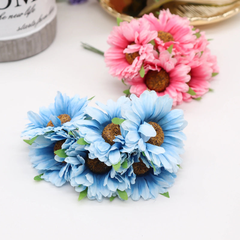 Chrysanthemum Floral Wreath Materials, 4.5" Real-Touch Artificial Flowers, Perfect for Wedding Decor, Home Styling, DIY Craft Projects