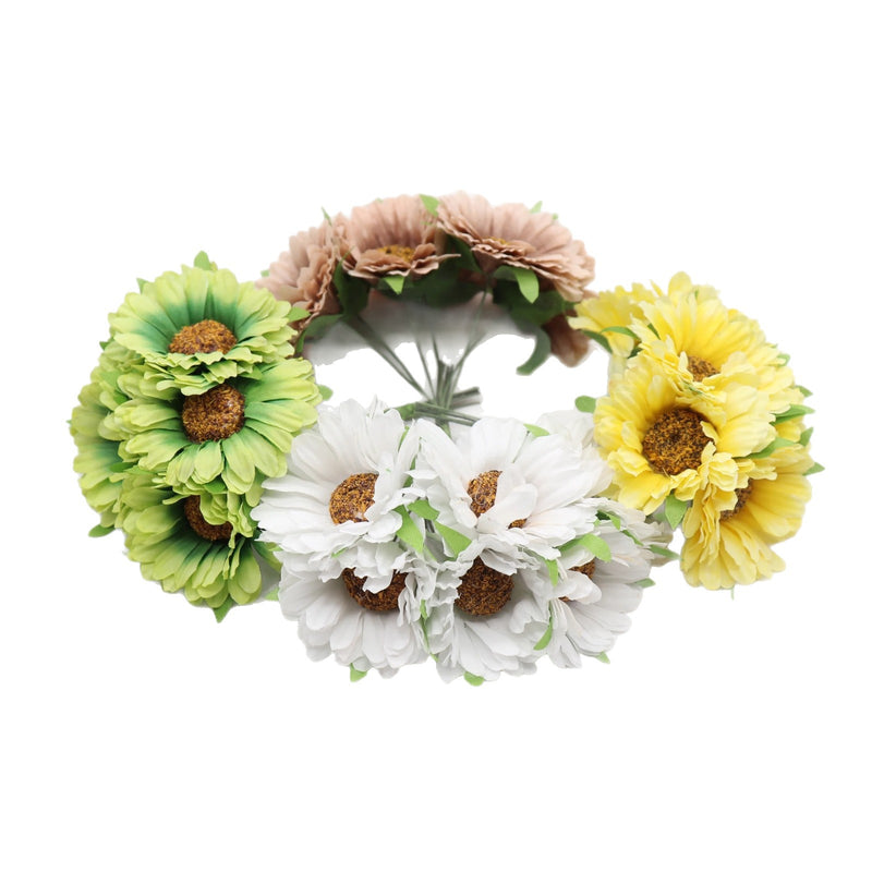 Chrysanthemum Floral Wreath Materials, 4.5" Real-Touch Artificial Flowers, Perfect for Wedding Decor, Home Styling, DIY Craft Projects