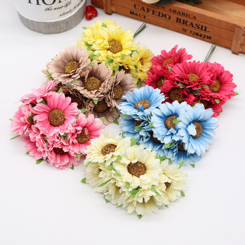 Chrysanthemum Floral Wreath Materials, 4.5" Real-Touch Artificial Flowers, Perfect for Wedding Decor, Home Styling, DIY Craft Projects