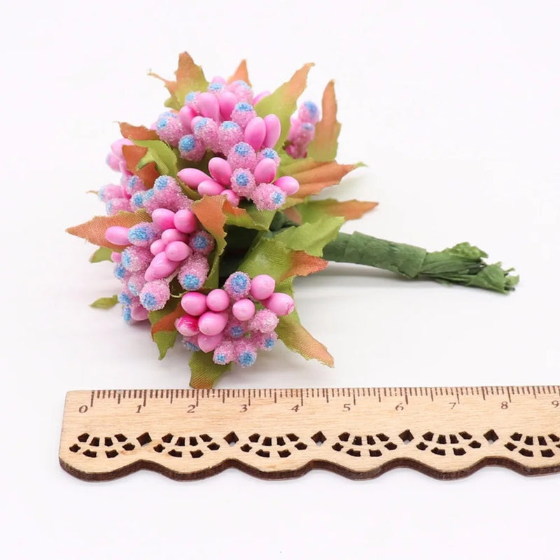 Frosted Baby's Breath Picks, 10-Stem Mini Gypsophila Bunch, Realistic Faux Filler Flowers for DIY Wedding Decor, Corsages, Crafts