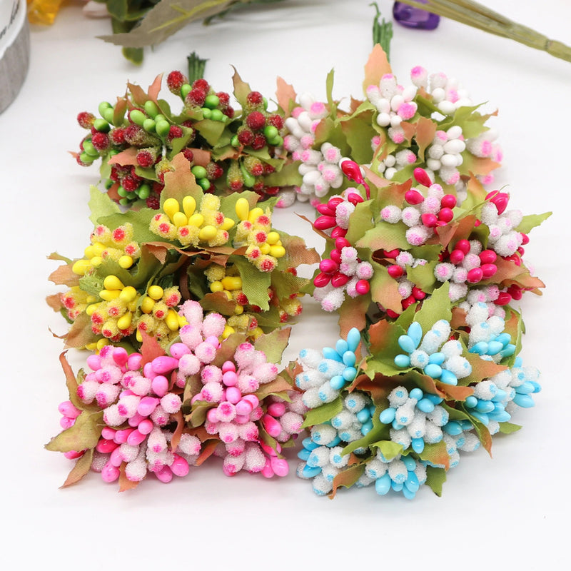Frosted Baby's Breath Picks, 10-Stem Mini Gypsophila Bunch, Realistic Faux Filler Flowers for DIY Wedding Decor, Corsages, Crafts