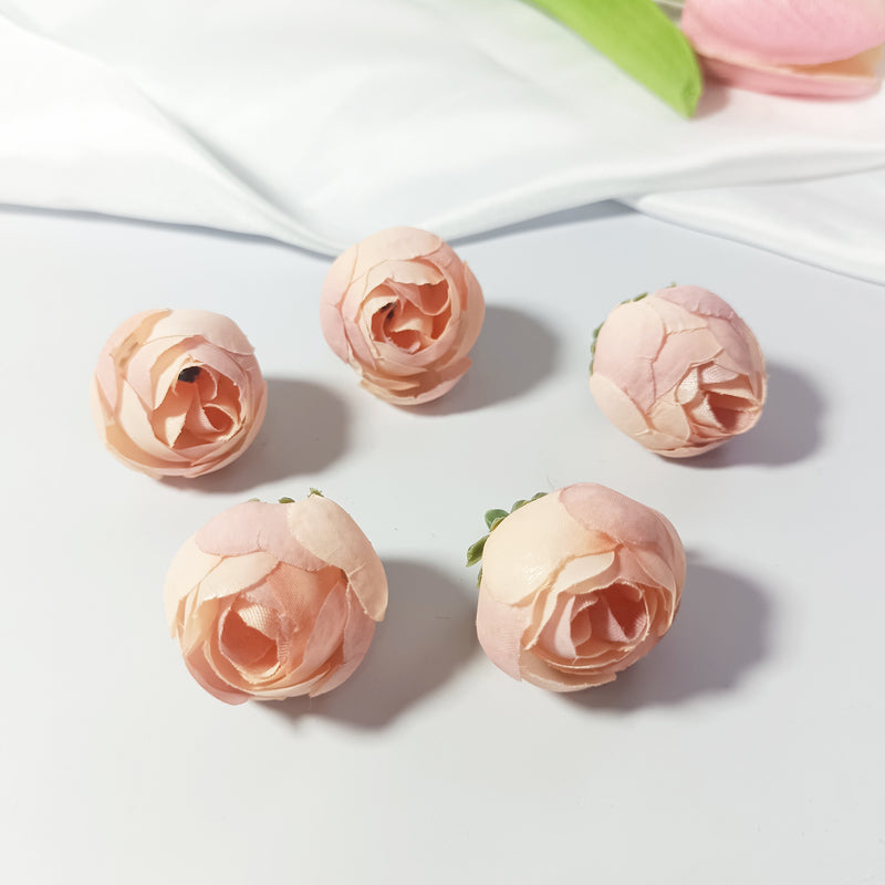 Mini Rose Buds, 5-Pc 1" Realistic Faux Tea Roses for Dreamy DIY Wedding Crafts, Boutonnieres, Corsages & Home Decor Accents