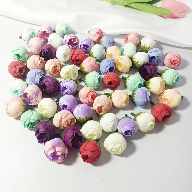 Mini Rose Buds, 5-Pc 1" Realistic Faux Tea Roses for Dreamy DIY Wedding Crafts, Boutonnieres, Corsages & Home Decor Accents