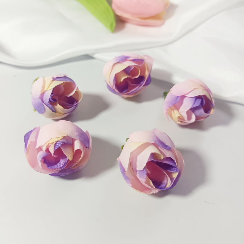 Mini Rose Buds, 5-Pc 1" Realistic Faux Tea Roses for Dreamy DIY Wedding Crafts, Boutonnieres, Corsages & Home Decor Accents