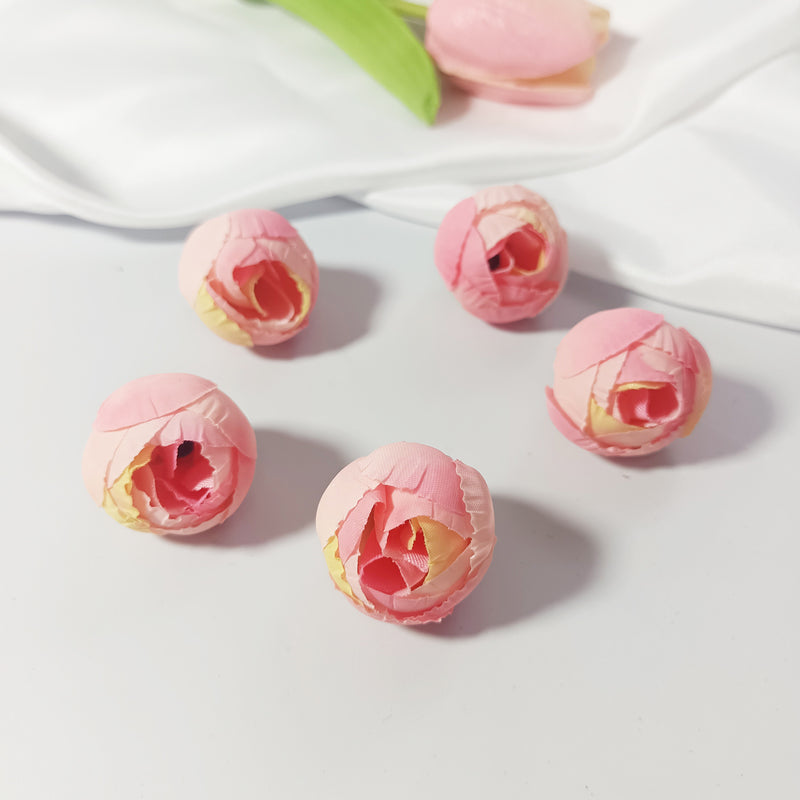 Mini Rose Buds, 5-Pc 1" Realistic Faux Tea Roses for Dreamy DIY Wedding Crafts, Boutonnieres, Corsages & Home Decor Accents