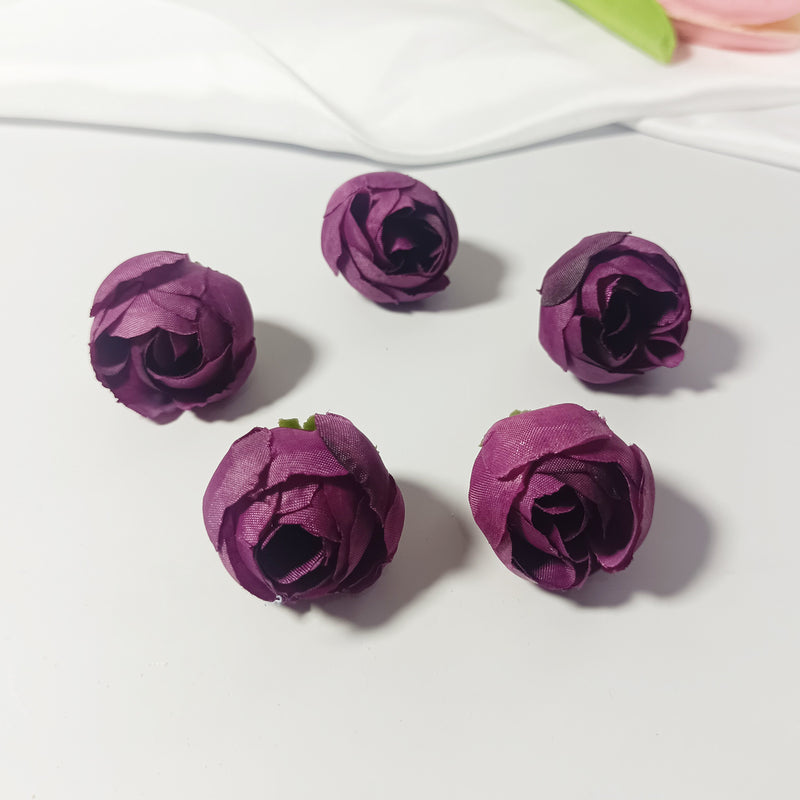 Mini Rose Buds, 5-Pc 1" Realistic Faux Tea Roses for Dreamy DIY Wedding Crafts, Boutonnieres, Corsages & Home Decor Accents