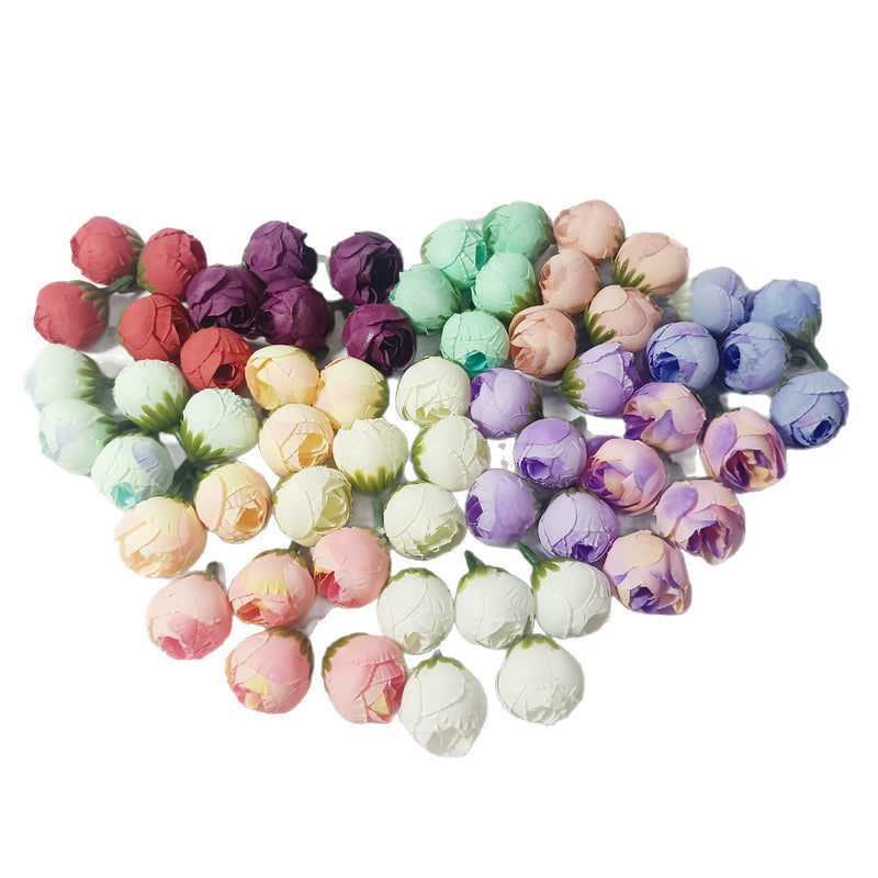 Mini Rose Buds, 5-Pc 1" Realistic Faux Tea Roses for Dreamy DIY Wedding Crafts, Boutonnieres, Corsages & Home Decor Accents