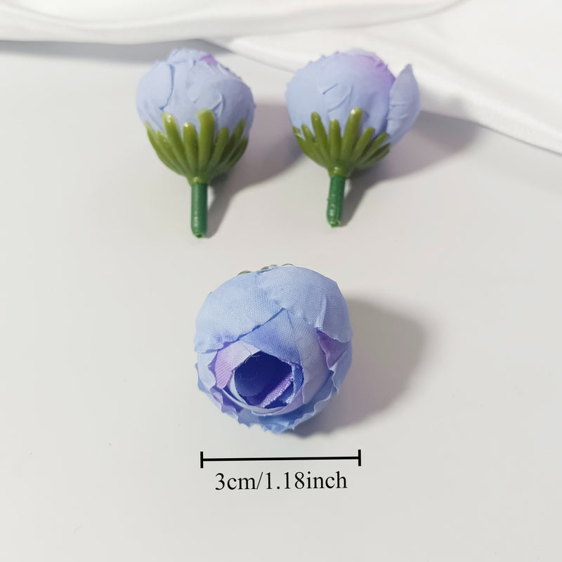 Mini Rose Buds, 5-Pc 1" Realistic Faux Tea Roses for Dreamy DIY Wedding Crafts, Boutonnieres, Corsages & Home Decor Accents