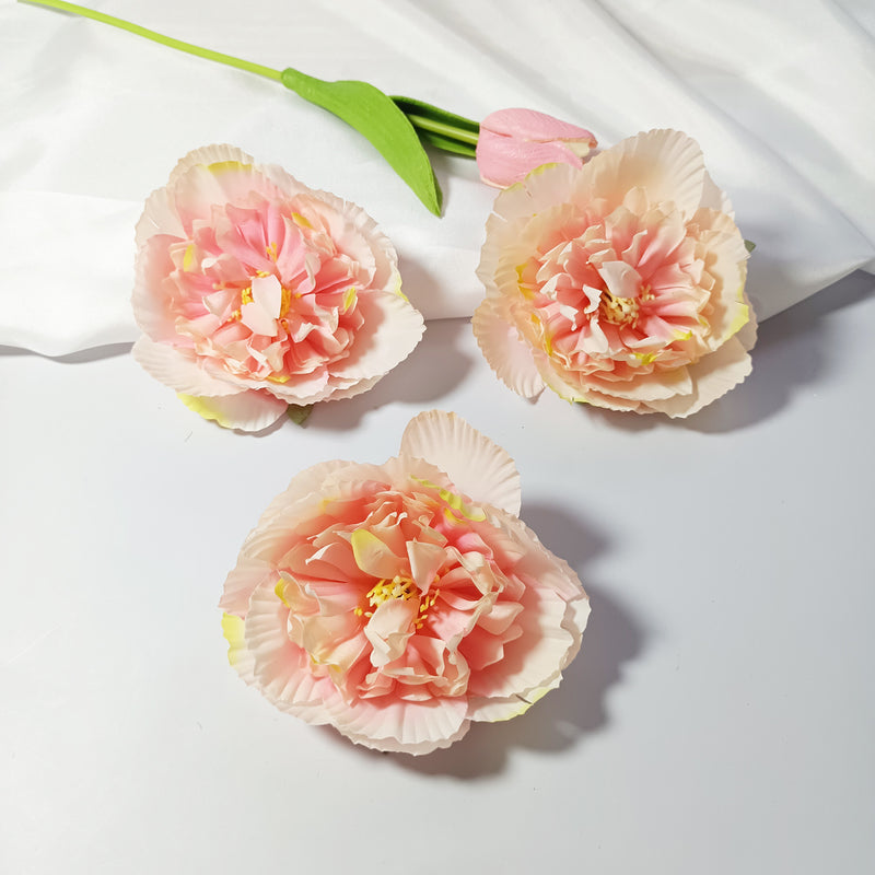 Bulk Silk Peony Heads, 10-Pack 4" Artificial Flowers, Realistic Faux Floral Supplies for DIY Wedding Decor, Hair Accessories & Crafts
