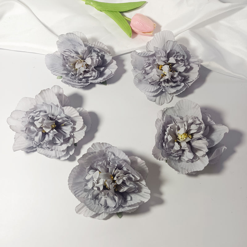 Bulk Silk Peony Heads, 10-Pack 4" Artificial Flowers, Realistic Faux Floral Supplies for DIY Wedding Decor, Hair Accessories & Crafts