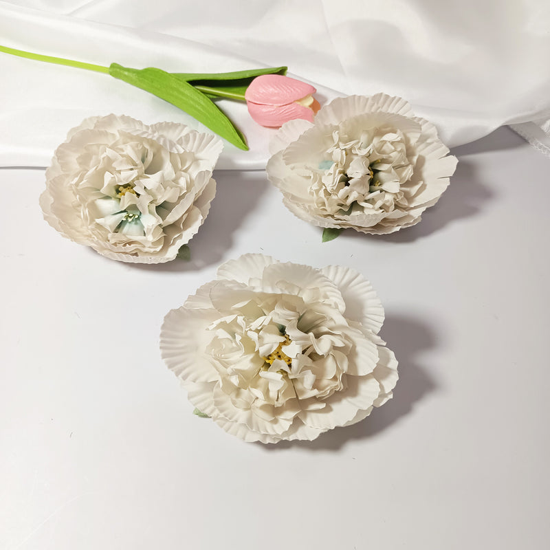 Bulk Silk Peony Heads, 10-Pack 4" Artificial Flowers, Realistic Faux Floral Supplies for DIY Wedding Decor, Hair Accessories & Crafts