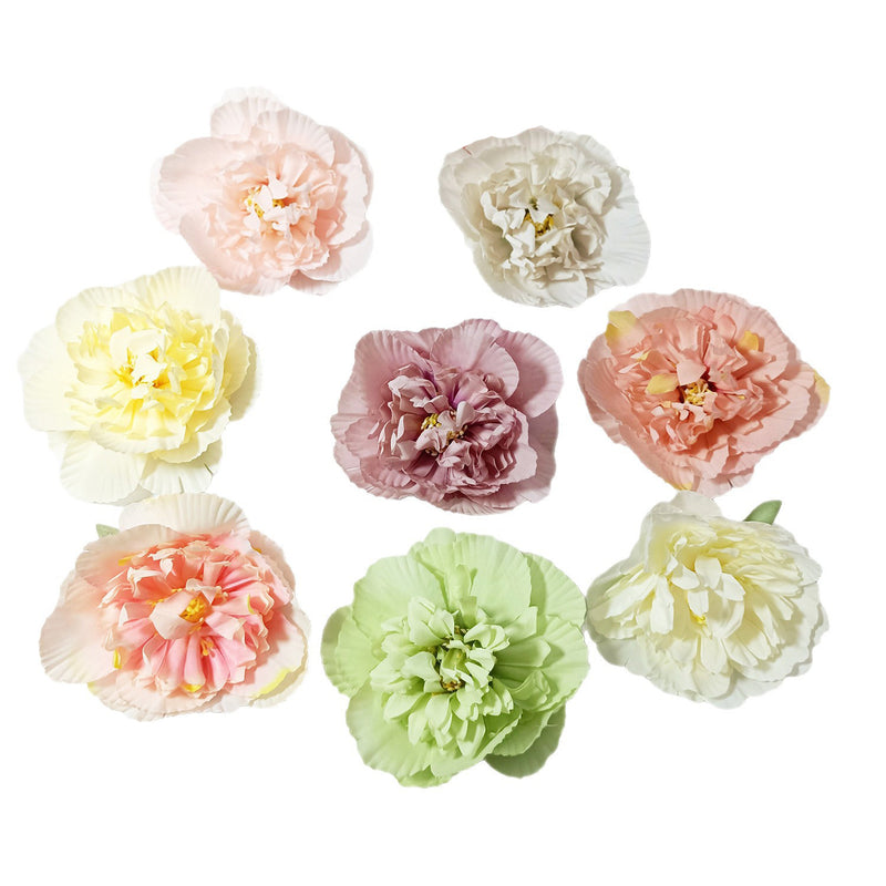 Bulk Silk Peony Heads, 10-Pack 4" Artificial Flowers, Realistic Faux Floral Supplies for DIY Wedding Decor, Hair Accessories & Crafts