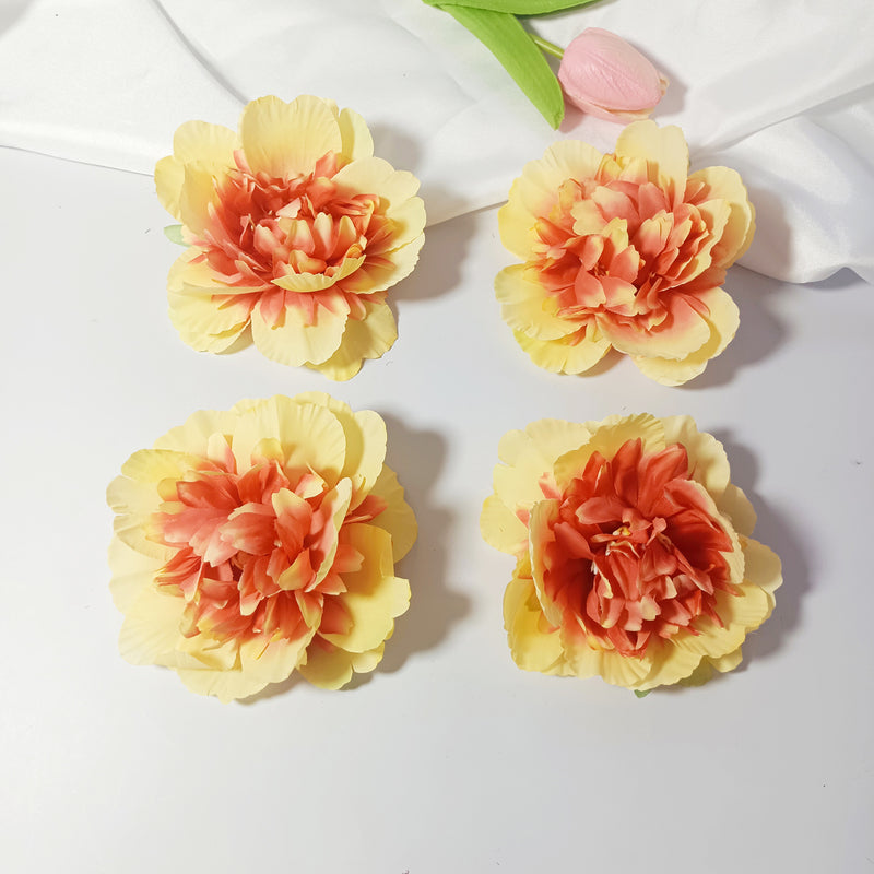 Bulk Silk Peony Heads, 10-Pack 4" Artificial Flowers, Realistic Faux Floral Supplies for DIY Wedding Decor, Hair Accessories & Crafts
