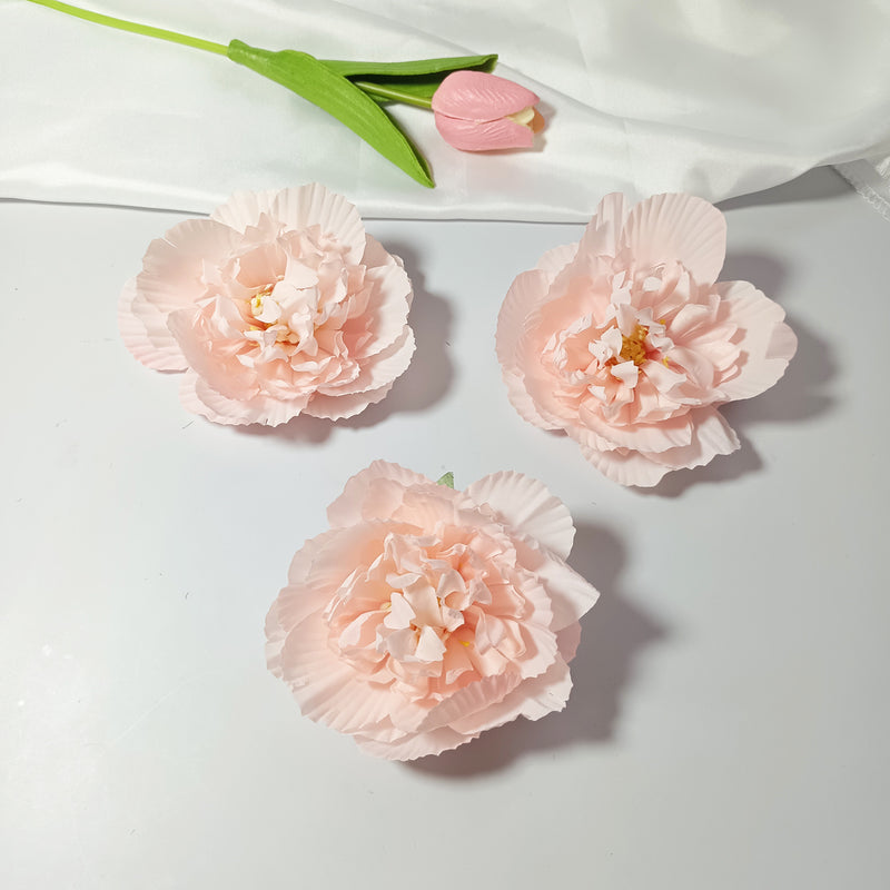 Bulk Silk Peony Heads, 10-Pack 4" Artificial Flowers, Realistic Faux Floral Supplies for DIY Wedding Decor, Hair Accessories & Crafts