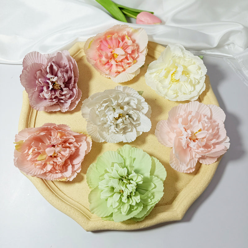 Bulk Silk Peony Heads, 10-Pack 4" Artificial Flowers, Realistic Faux Floral Supplies for DIY Wedding Decor, Hair Accessories & Crafts