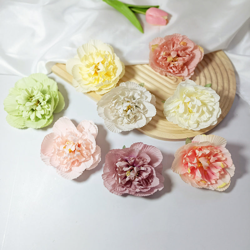 Bulk Silk Peony Heads, 10-Pack 4" Artificial Flowers, Realistic Faux Floral Supplies for DIY Wedding Decor, Hair Accessories & Crafts