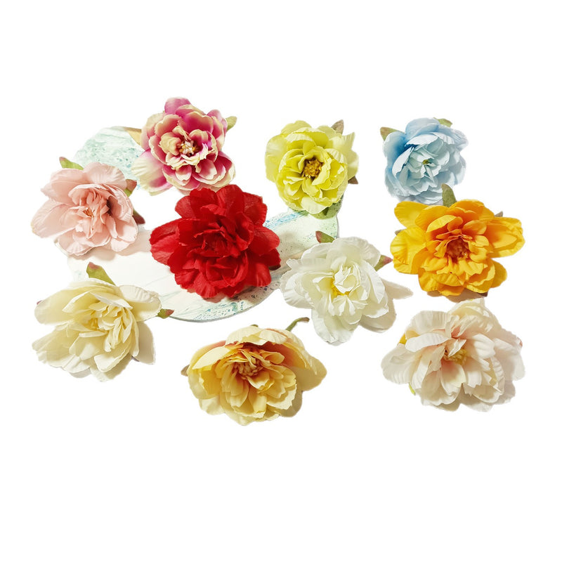 10 Pcs Silk Peony Flower Heads, 3" Faux Water Lily Blooms for DIY Wedding Decor, Bouquets, Centerpieces, Crafts & Home Accents