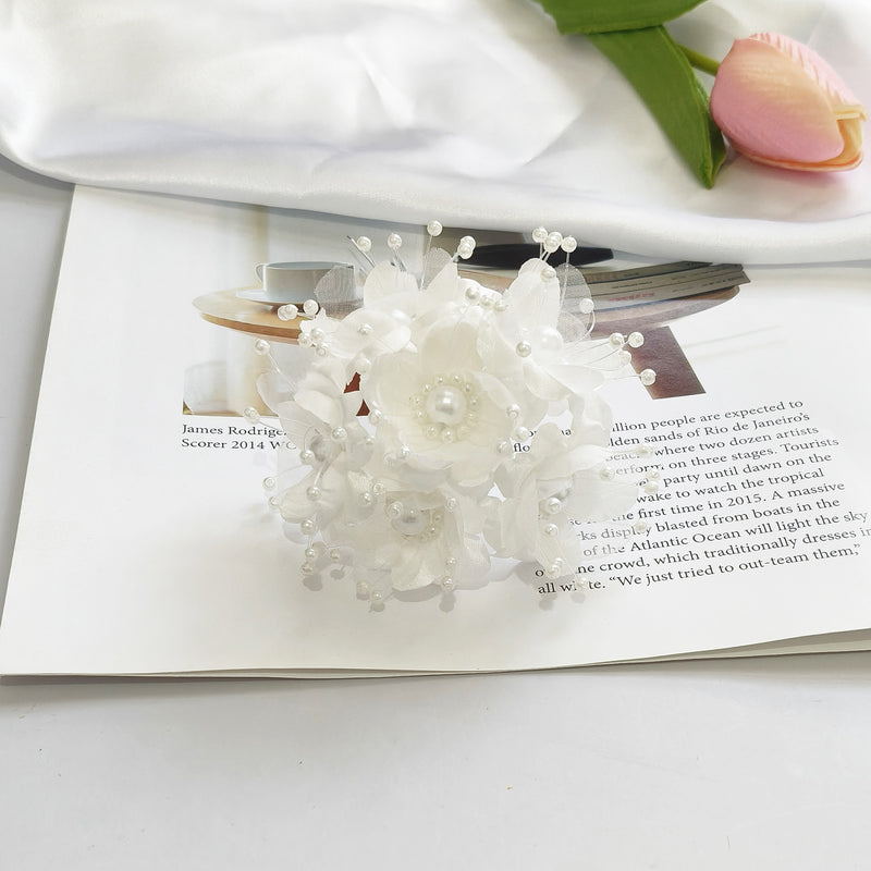 Luminous Pearl Flower Spray, 4.5" Beaded Floral Picks for DIY Wedding Decor, Corsage & Boutonniere Crafting, Ethereal Bridal Hair Accessories