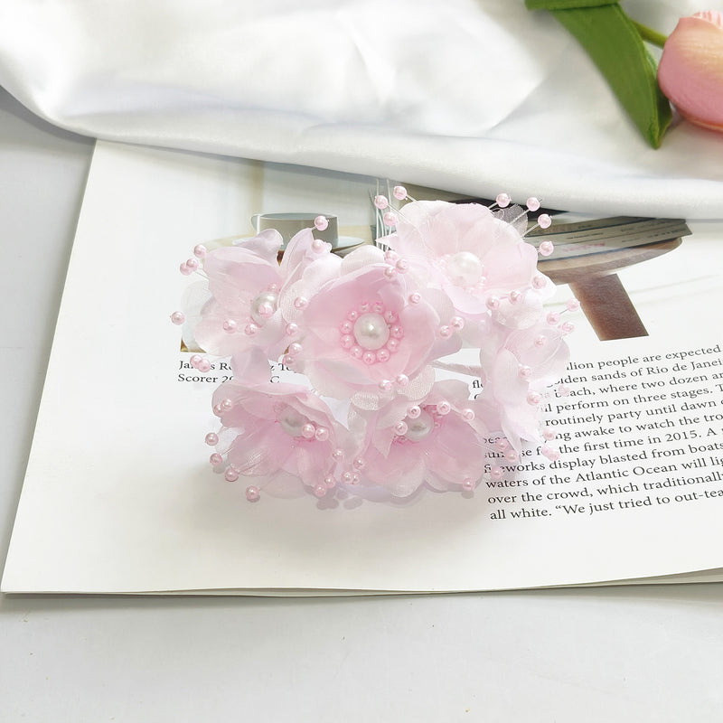 Luminous Pearl Flower Spray, 4.5" Beaded Floral Picks for DIY Wedding Decor, Corsage & Boutonniere Crafting, Ethereal Bridal Hair Accessories
