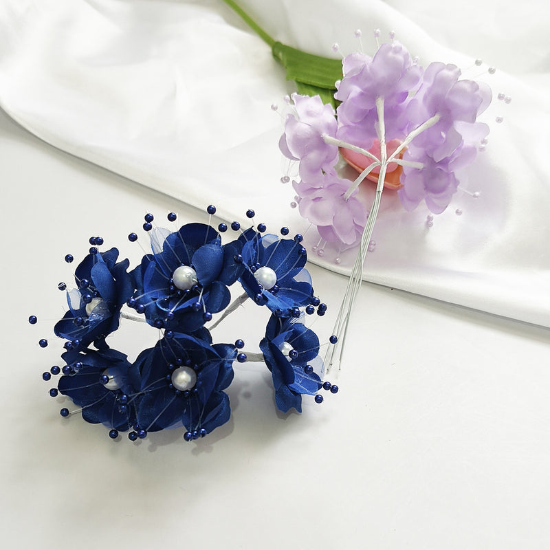 Luminous Pearl Flower Spray, 4.5" Beaded Floral Picks for DIY Wedding Decor, Corsage & Boutonniere Crafting, Ethereal Bridal Hair Accessories