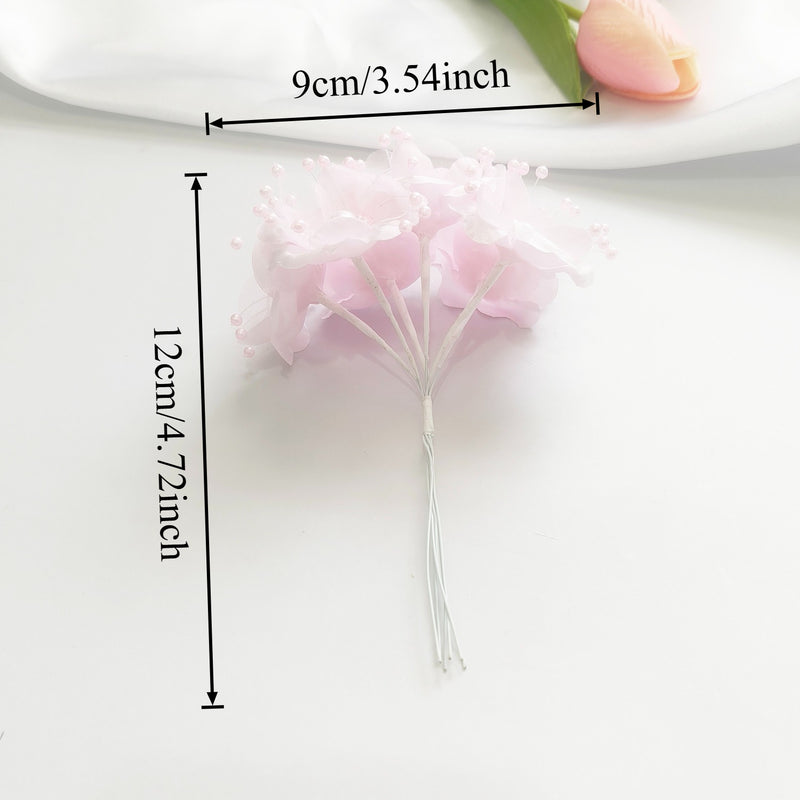 Luminous Pearl Flower Spray, 4.5" Beaded Floral Picks for DIY Wedding Decor, Corsage & Boutonniere Crafting, Ethereal Bridal Hair Accessories