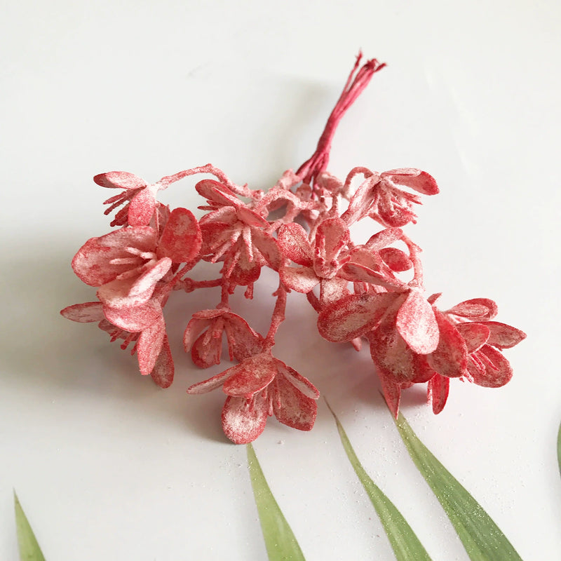 Ethereal Frosted Pine Spray, 6.5" Small Faux Greenery Stems for DIY, Realistic Filler for Wedding Bouquets, Corsages, Wreaths, Home Decor