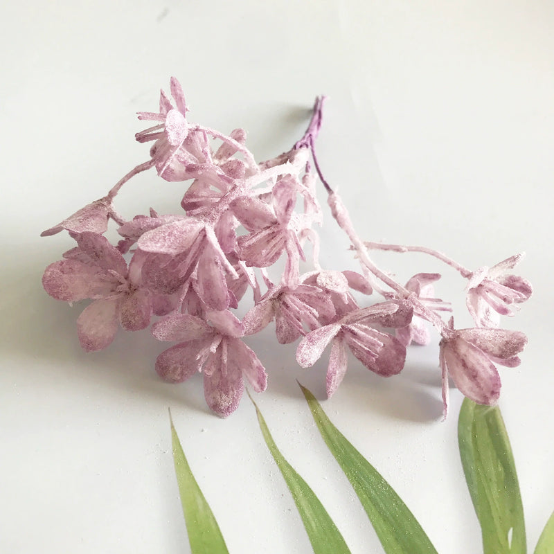 Ethereal Frosted Pine Spray, 6.5" Small Faux Greenery Stems for DIY, Realistic Filler for Wedding Bouquets, Corsages, Wreaths, Home Decor