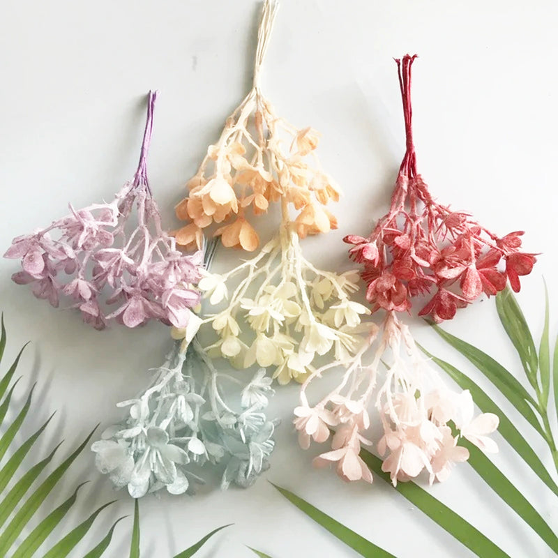 Ethereal Frosted Pine Spray, 6.5" Small Faux Greenery Stems for DIY, Realistic Filler for Wedding Bouquets, Corsages, Wreaths, Home Decor