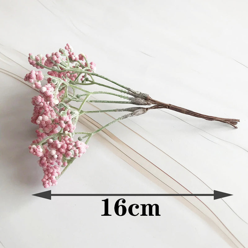 Frosted Faux Baby's Breath Bunch, 6.5" Small Artificial Gypsophila, Realistic Filler Flowers for DIY Wedding Bouquets, Bulk Crafts, Home Decor