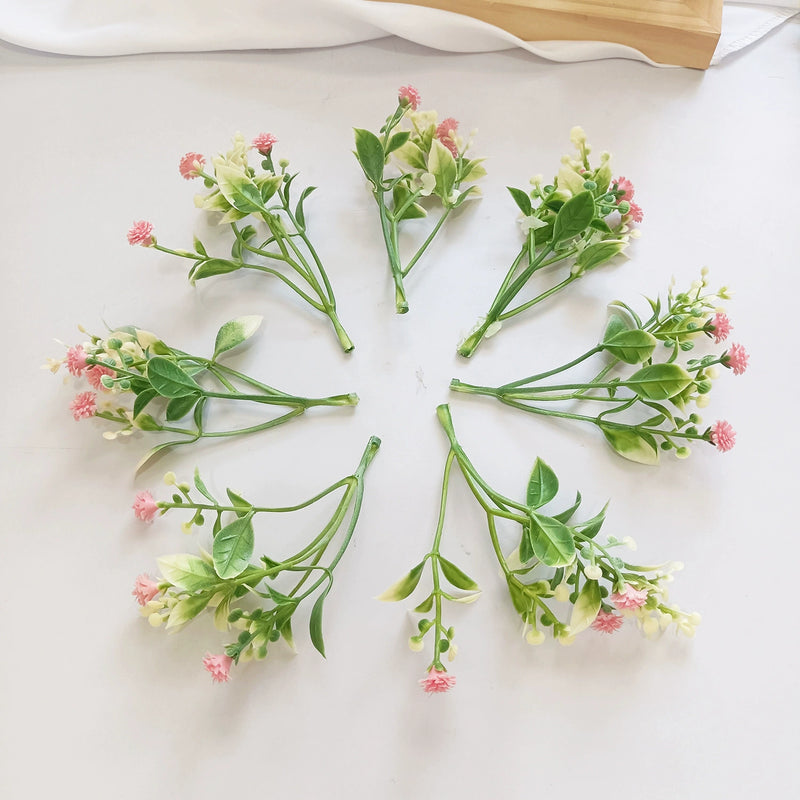 Ethereal Baby's Breath Flower Heads, 4.5" Small Faux Gypsophila Sprigs, Realistic Filler for DIY Wedding Bouquets, Wreaths, Corsages & Home Decor